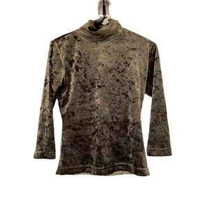 Girls Blouse Green Velour Size‎ Small